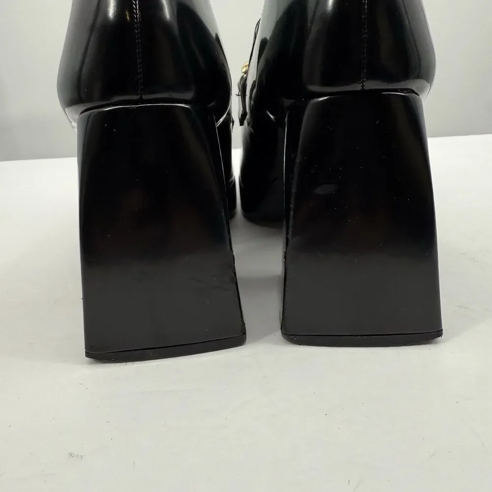 Dream Pairs Black Platform Loafers US 8.5 Chunky Academia Y2K Style Gothic